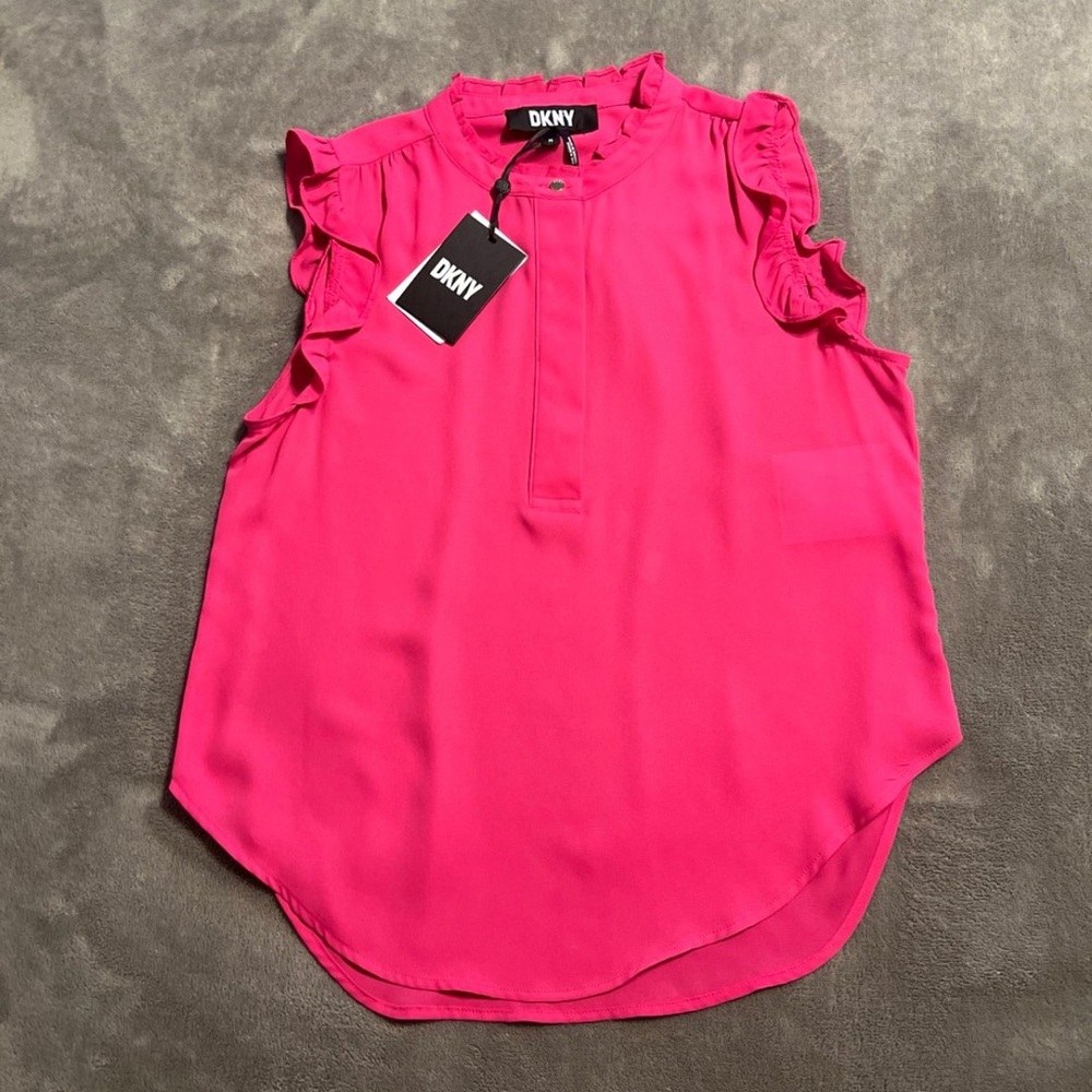 NWT DKNY Pink Sleeveless Blouse Top Nikki Beach Size PS